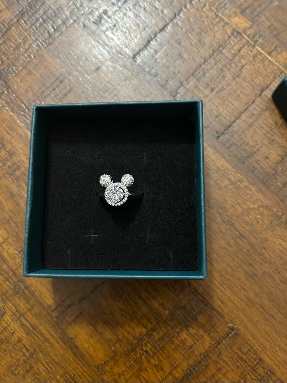 Mickey Mouse Pavé Crystal Ring - Silver Tone
